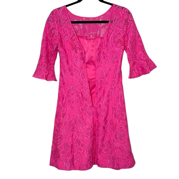 Lilly Pulitzer Allyson Dress Size 00 Pink Tropics Floral Lace NWT - Picture 13 of 16